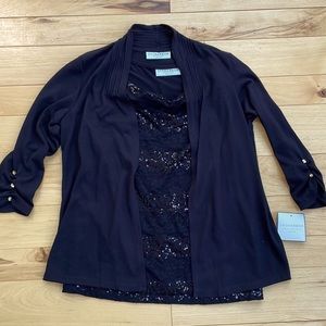 Black Sequin Cardigan Set